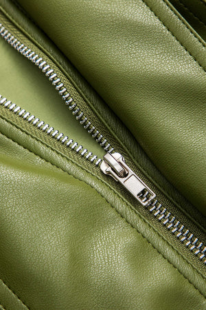 Mila | Groene Jas van Kunstleer