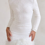 Claudia | Minikleed met Veerafwerking