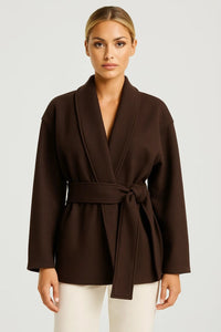 Oversized Wikkeljas met Tailleband