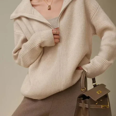 Half™ Zip Gebreide Trui | Zachte Brei | Comfort en Stijl