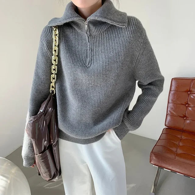Half™ Zip Gebreide Trui | Zachte Brei | Comfort en Stijl