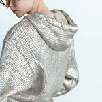 Metallic™ Gebreide Hoodie | Glinsterend Design | Comfort en Stijl