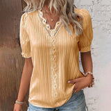 Poppy™ Dames Korte Mouwen Blouse