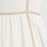 Strapless Maxi Jurk met Gelaagde Rok en Contrastdetails