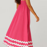 Roze Zomerse Maxi Jurk met Print