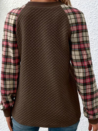 Babette™ Dames Trui met Geruite Mouwen