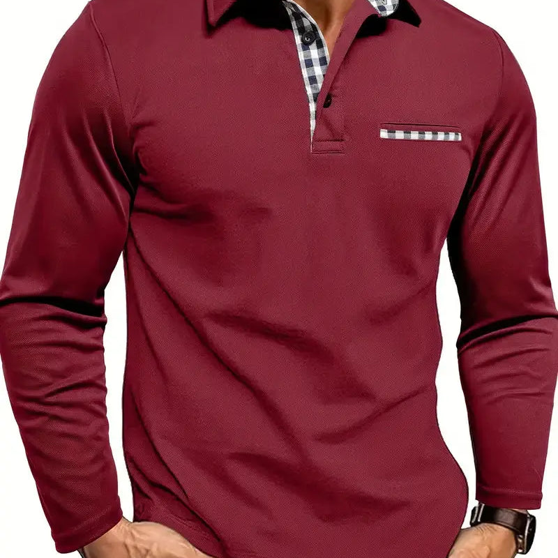 Heren Polo Lange Mouw Casual Stretch Comfort
