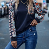 Claire™ Dames Longsleeve Met Bloemenmouwen
