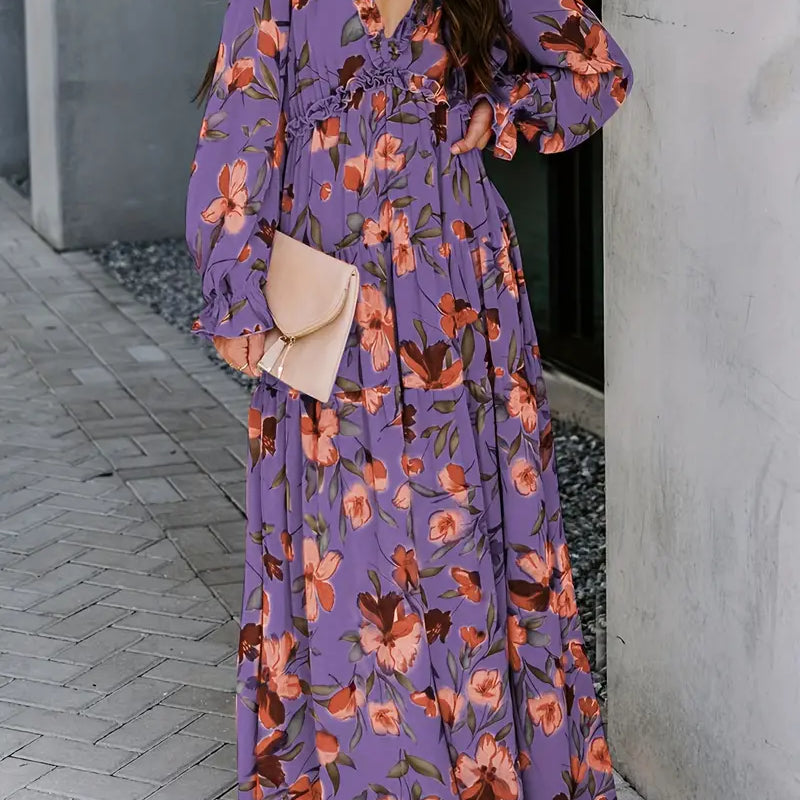 Renée-Sophie™ Romantische Bloemen Maxi Jurk