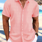 Owen | Relaxed Fit Gestreept Korte Mouwen Zomerhemd
