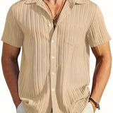 Ethan | Lichte Korte Mouwen Zomer Plissé Shirt