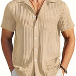 Ethan | Lichte Korte Mouwen Zomer Plissé Shirt