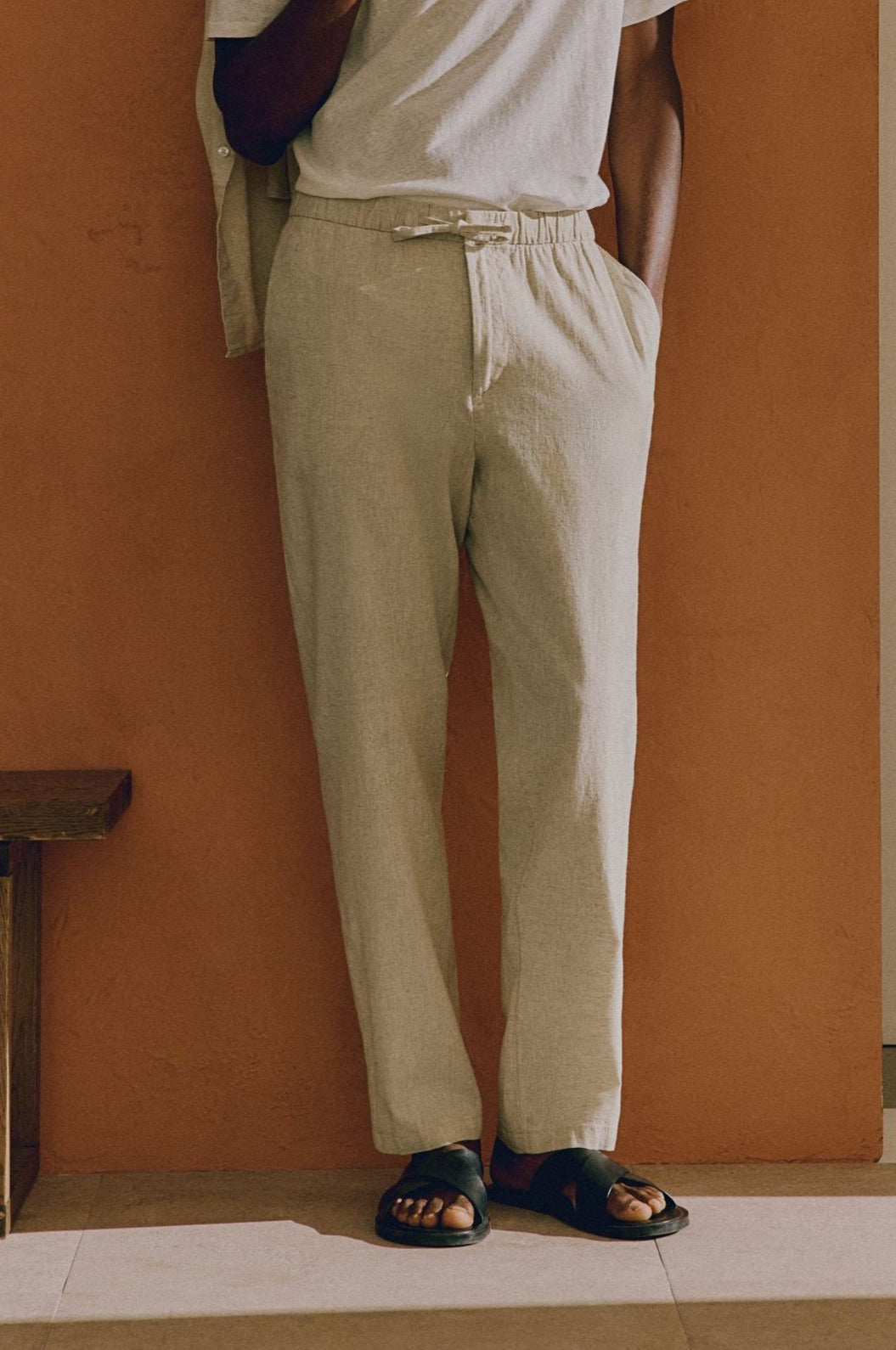 Heren-Casualbroek met Koord – Minimalistische Look in Meerdere Kleuren