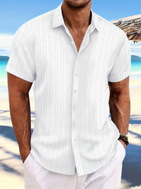 Owen | Relaxed Fit Gestreept Korte Mouwen Zomerhemd