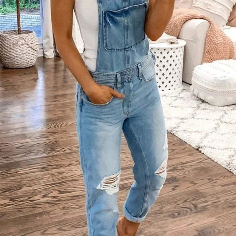 Casual Denim Jumpsuit Dames – Mouwloos, Stijlvol en Comfortabel | Bianca