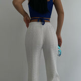 Ella | Elegante witte gehaakte broek