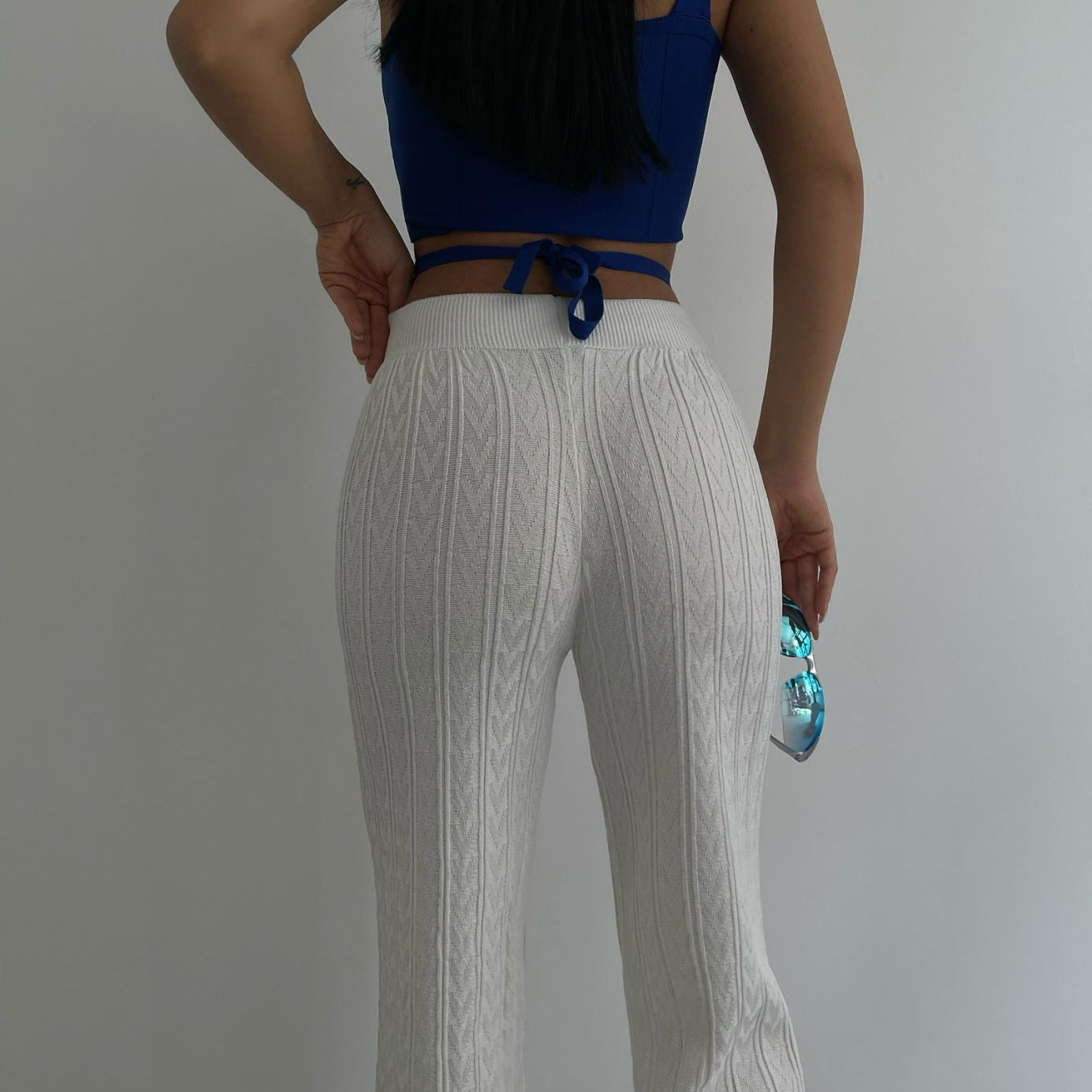 Ella | Elegante witte gehaakte broek