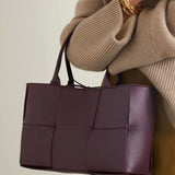 Alicia | Geweven Leren Handtas met Modern Design