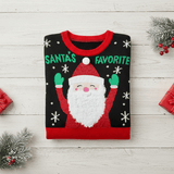 Dames Cropped Brei Trui met Grafische Voorkant en Patroon Mouwen