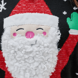 Dames Cropped Brei Trui met Grafische Voorkant en Patroon Mouwen