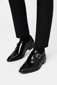 Heren Gespschoenen Leer Elegant Formeel