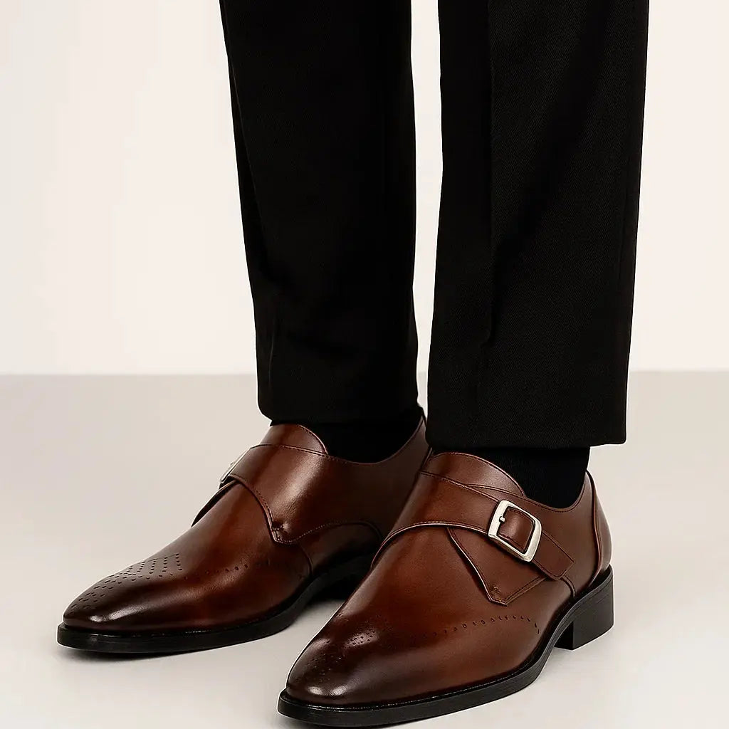 Heren Gespschoenen Leer Elegant Formeel