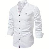 Heren Overhemd Slim Fit Knopen Elegant Casual
