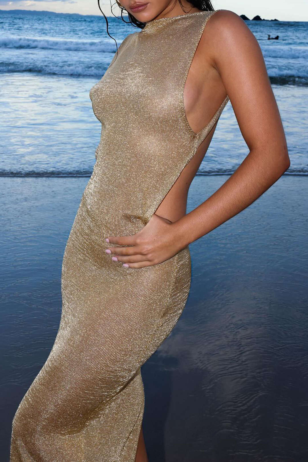Lisa | Glamoureuze Rugloze Maxi-Jurk – Elegantie ontmoet Verleiding