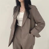 Athena | Effen Blazer- en Rechte Pantalon Set voor Dames