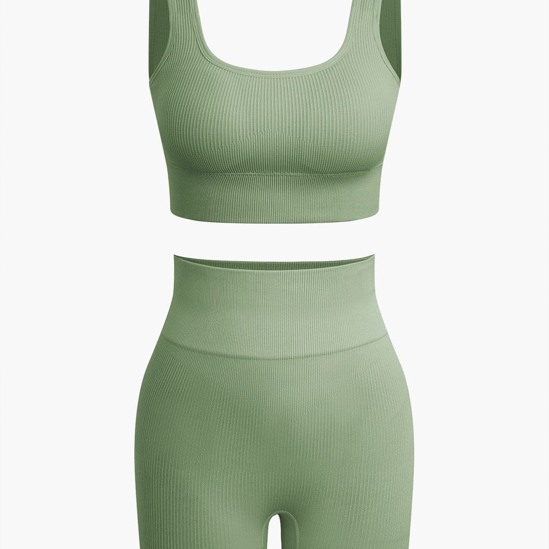 Elaine | Naadloos Sportset met Crop-Top & Yoga Shorts