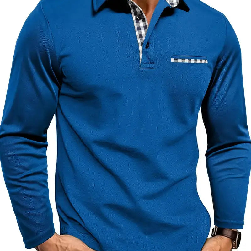 Heren Polo Lange Mouw Casual Stretch Comfort