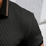 Heren Polo Structuur Korte Mouw Modern Fit