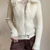 Aileen™  Getailleerd Vest met Bontkraag