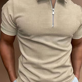 Heren Polo Korte Mouw Rits Modern Fit