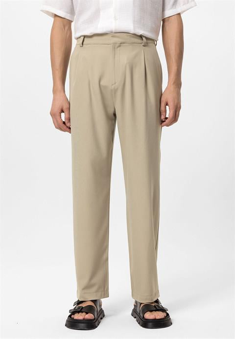 Vincent | Hoge Taille Herenbroek Beige