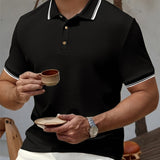 Premium Polo met Structuur en Contrast Details