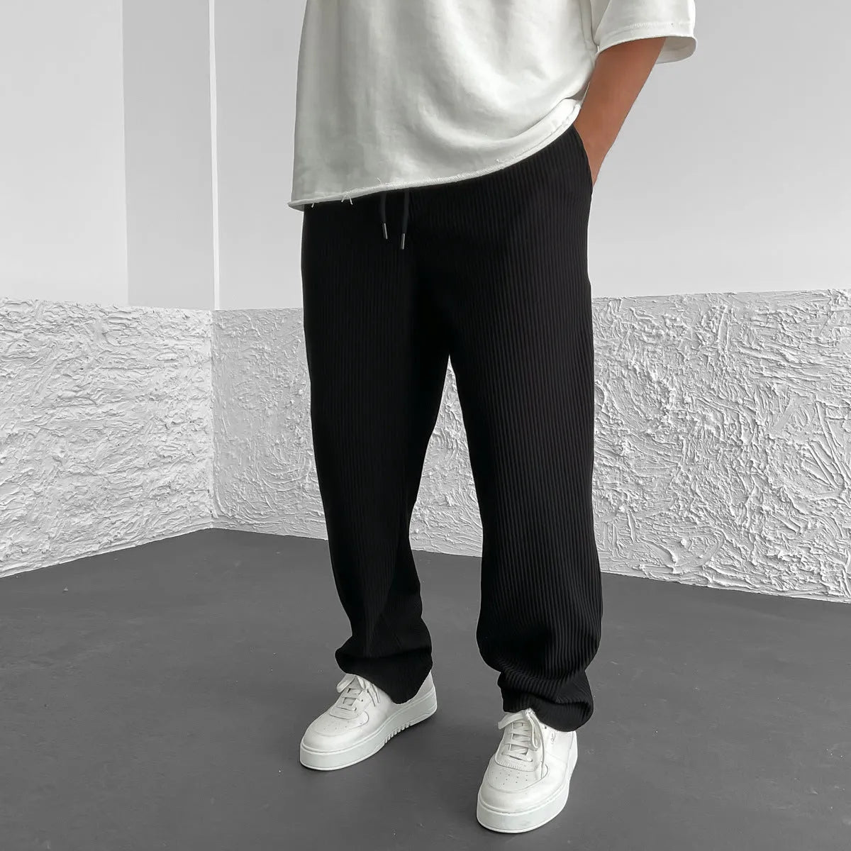Ribbed Relaxed Fit Trousers