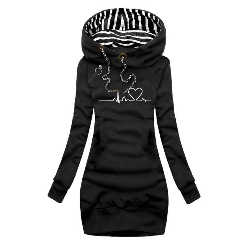 Carolien™  Winterwarmer Hoodie-Kleid mit Hundemotiv