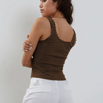 Lea | Romantisch Ribb Tanktop met Kantafwerking
