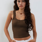 Lea | Romantisch Ribb Tanktop met Kantafwerking
