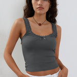 Lea | Romantisch Ribb Tanktop met Kantafwerking