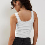 Lea | Romantisch Ribb Tanktop met Kantafwerking