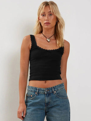 Lea | Romantisch Ribb Tanktop met Kantafwerking