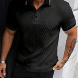 Heren Polo Structuur Korte Mouw Elegant Fit
