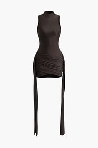 Vera | Elegante High-Neck Bodycon Minijurk met Drapering