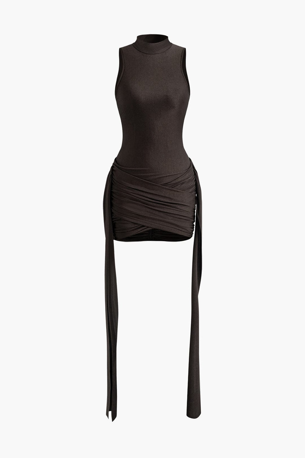 Vera | Elegante Hoge Hals Bodycon Minikleed met Drapering