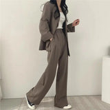 Athena | Effen Blazer- en Rechte Pantalon Set voor Dames