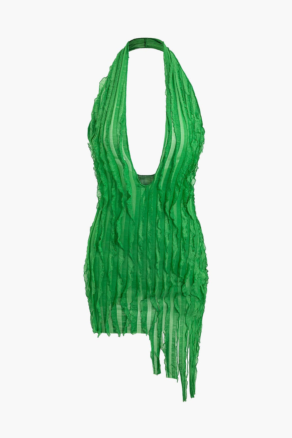 Zara | Asymmetrische Franje-Minikleed met Halter – Verleidelijk Boho-Chic voor speciale gelegenheden