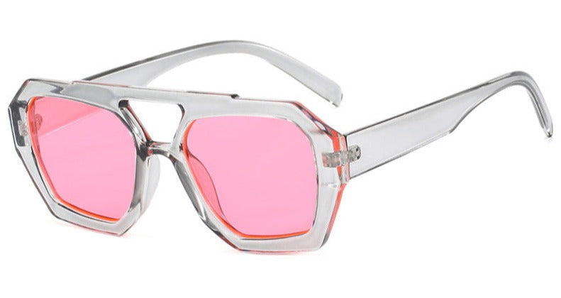 Oversized Zonnebril met Statement Frame en UV Bescherming