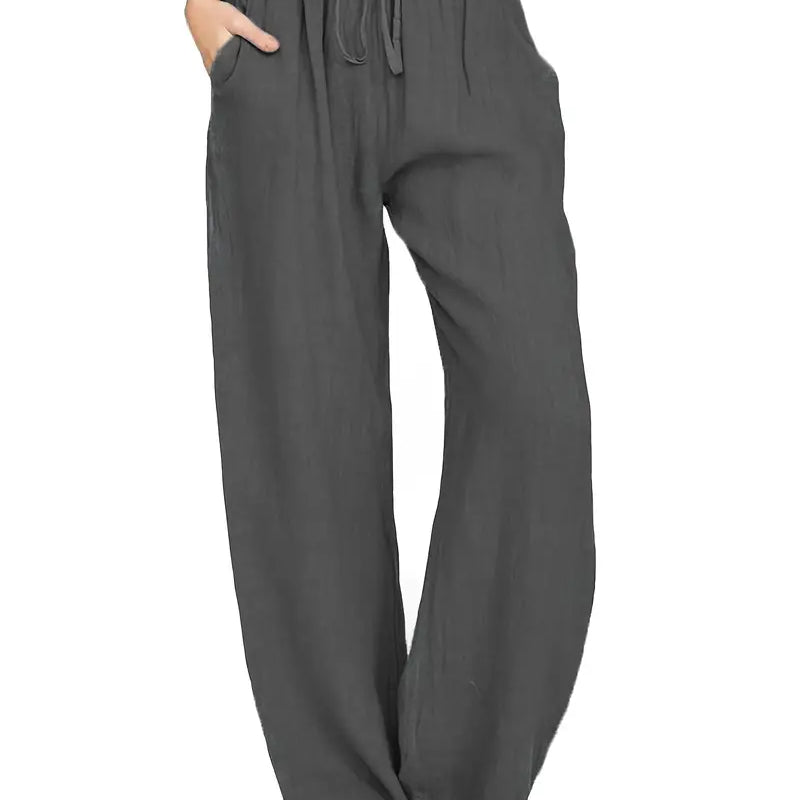Nicole™ Dames Losse Linnen Broek